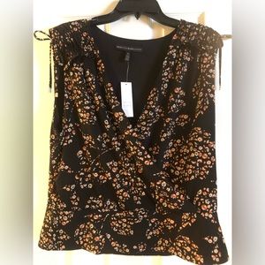 Black and floral White House Black Market Sleeveless Top